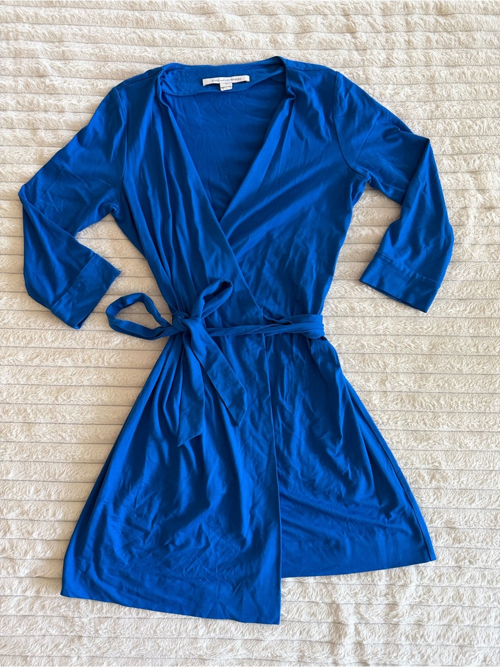 Diane Von Furstenberg Cobalt Blue Wrap Midi Dress with Tie Waist 💙💙💙
